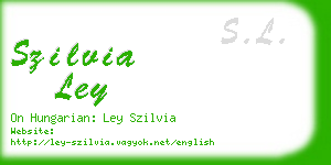 szilvia ley business card